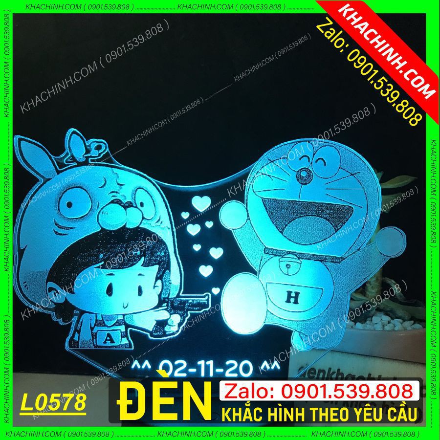 Đèn Logo mẫu Doremon (L0578-G) - Thiết kế theo yêu cầu - Quà tặng ngày cưới , …