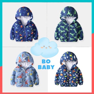 Áo Khoác Gió Bé Trai, Áo Khoác Gió Lót Lưới Cho Bé 2,3,4,5 Tuổi, Họa Tiết Ngộ Nghĩnh- BoBaby