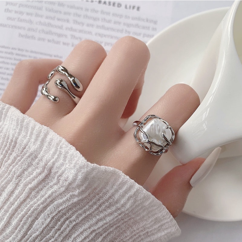 Bộ 2 Nhẫn Bạc Thời Trang Cho Nữ