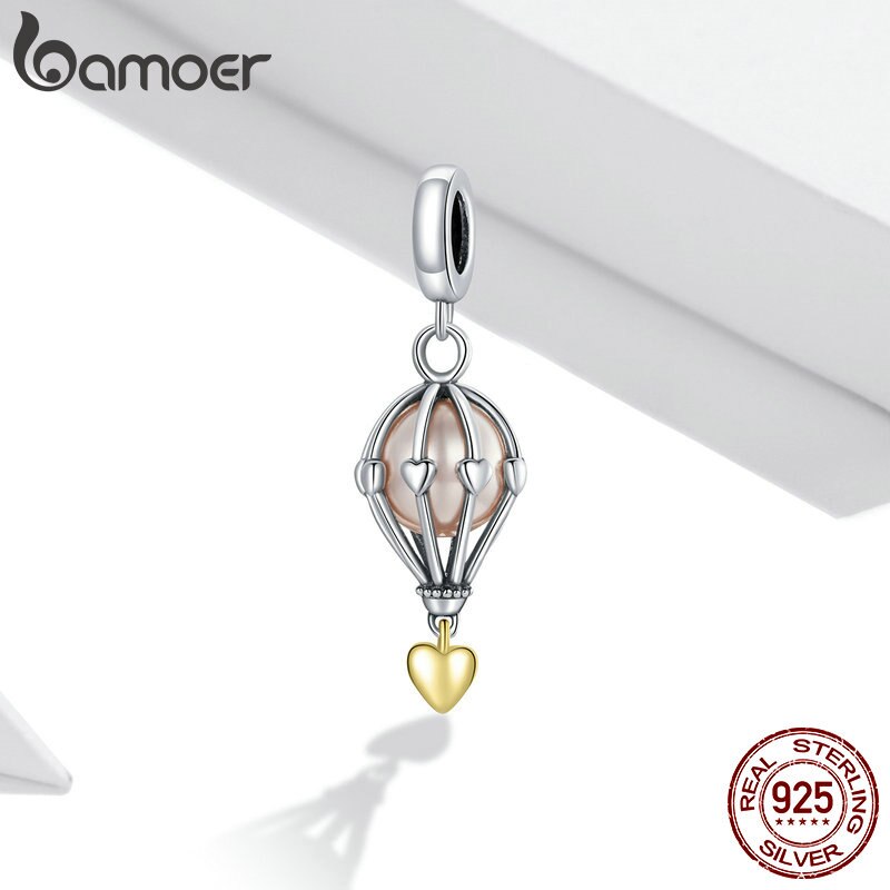 Bamoer 925 real silver air balloon beads charm for DIY bracelet accessories