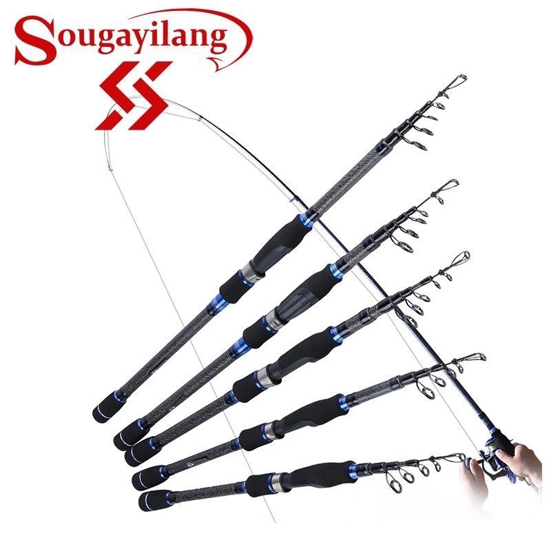 Cần câu cá đúc Sougayilang 1.8M-3M có thể thu gọn di động bằng sợi carbon siêu nhẹ