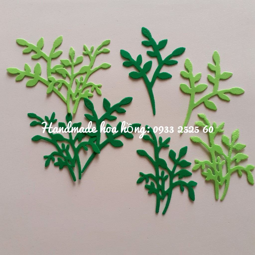 Set 32 cây lá bằng xốp, 2 size – Nguyên liệu handmade - Hình trang trí thiệp, phong thư, bưu thiếp, bao thư, bao lì xì