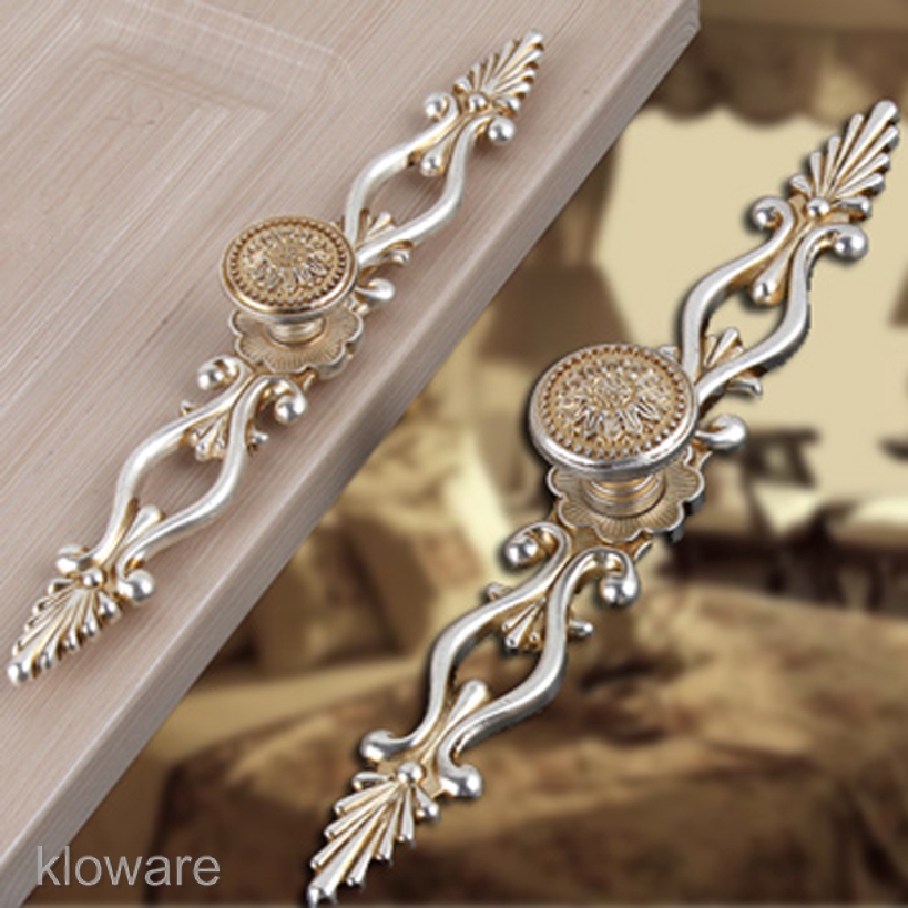 Tay Nắm Cửa Tủ / Ngăn Kéo Bằng Bạc Kiểu Cổ Điển 175mm