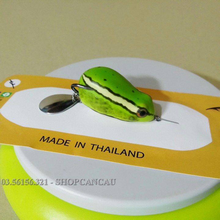 Mồi Câu Lure Mồi Nhai Giả Frog Stoon Pae hatyai Xanh Thái Lan