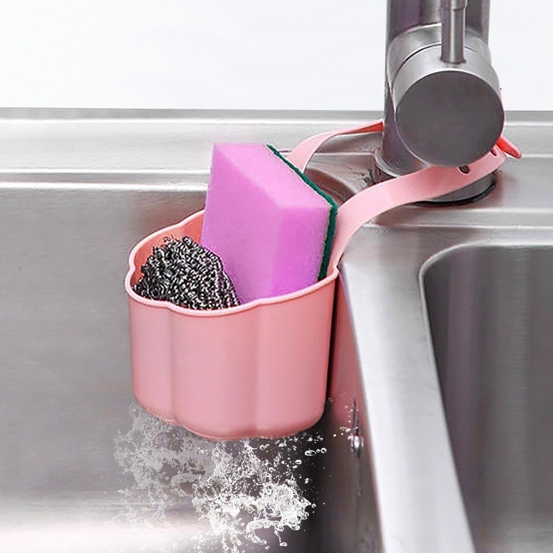 1 Giỏ Đựng Miếng Rửa Chén/ Xà Phòng Gắn Vòi Nước Bồn Rửa Nhà Bếp Tiện Dụng