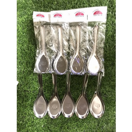 THÌA PHỞ HOA SEN INOX 304 DÀI 15CM SIÊU BỀN VÀ ĐẸP