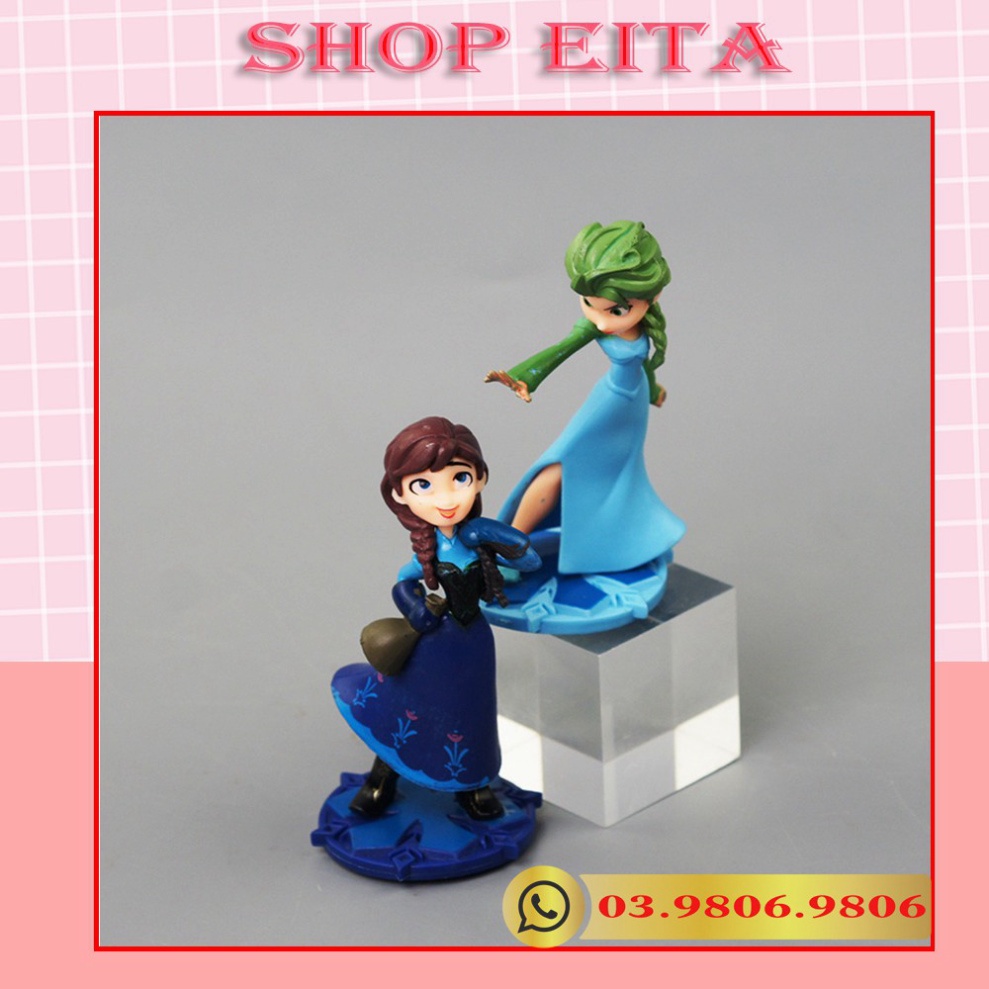 Set búp bê elsa và anna trang trí bánh kem, trang trí bánh sinh nhật