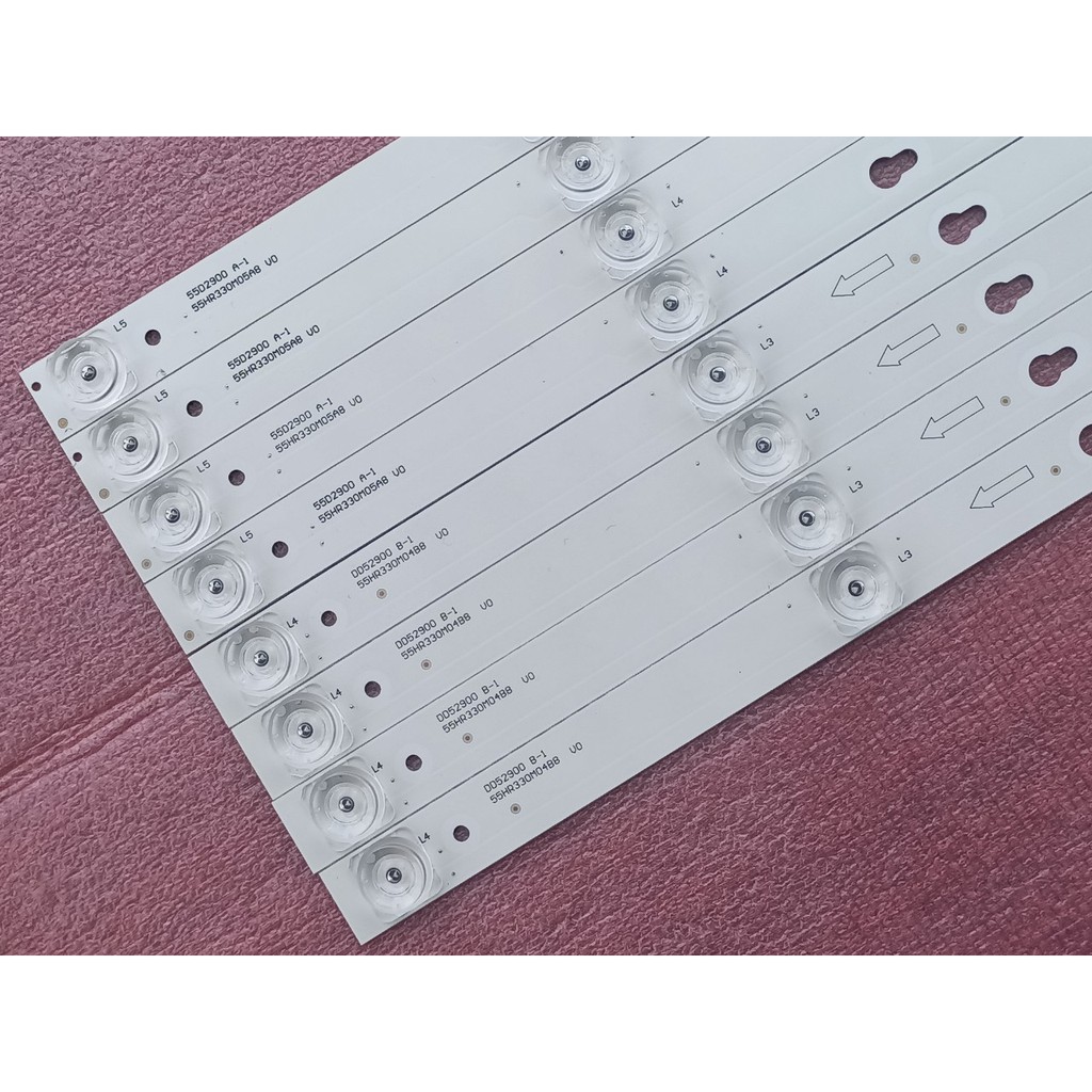 LED TIVI TCL 55D2900 55S4900 55P2 55S62 55E5800 55S403 - 55HR330M04B8 V0 MỚI 100% BỘ 4 THANH 4 BONG VÀ 4 THANH 5 BÓNG 6V