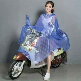 Áo mưa có kính che mặt hình chấm bi