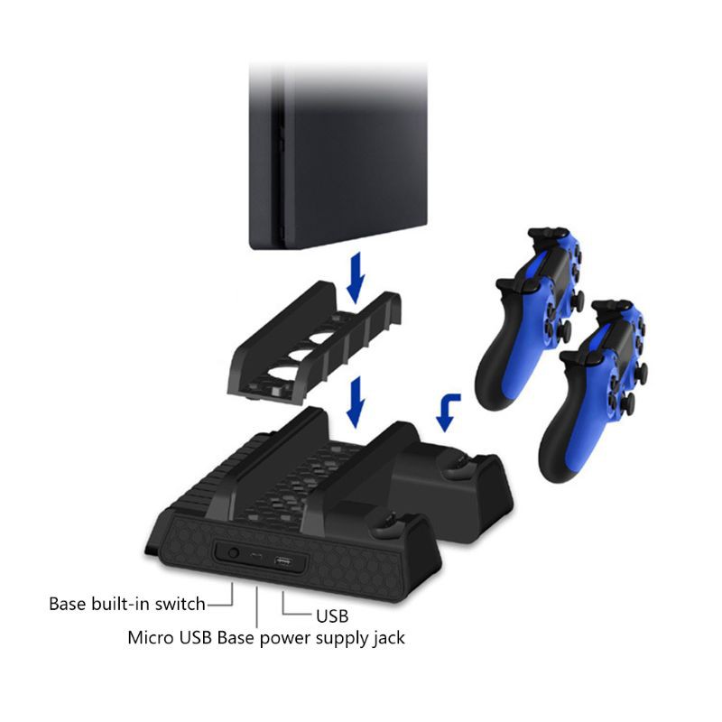 Chân Đế Tản Nhiệt Kèm 4 Quạt Tản Nhiệt Cho Ps4 / Ps4 Slim / Ps4 Pro