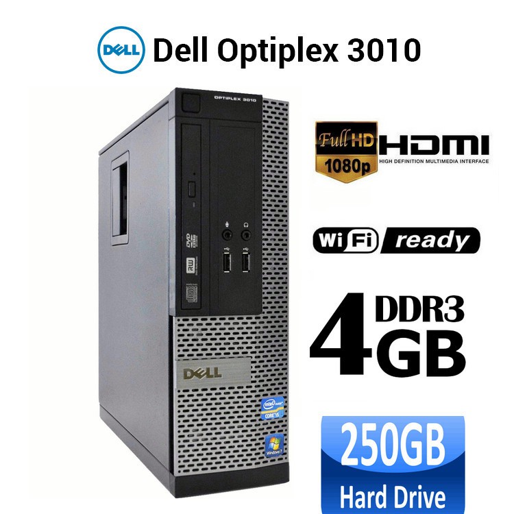 Case máy tính DELL Optiplex 3010 intel G2020, ram 4GB, ổ cứng HDD 250GB, HDMI, DVD. Tặng usb thu wifi. Hàng Nhập Khẩu.