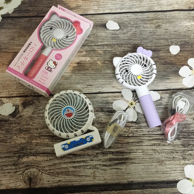 QUẠT CẦM TAY PIN SẠC HÌNH TOTORO , KITY