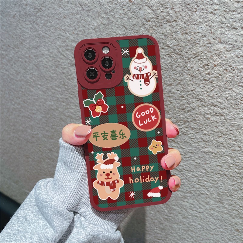 Ốp lưng iphone cạnh vuông lỗ camera noel gấu 6/6s/6splus/7/7plus/8/8plus/x/xr/xs/11/12/13/pro/max/plus/promax-Awifi U3-3 | BigBuy360 - bigbuy360.vn