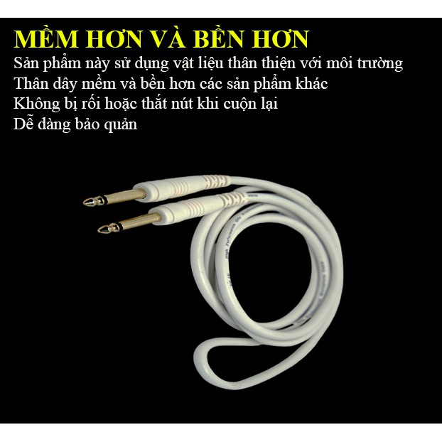 Dây tín hiệu 2 đầu 6 li JSJ 4111 dài 1.5m đến 5m thân dây mềm mại và bền truyền tải tín hiệu ổn định mượt mà