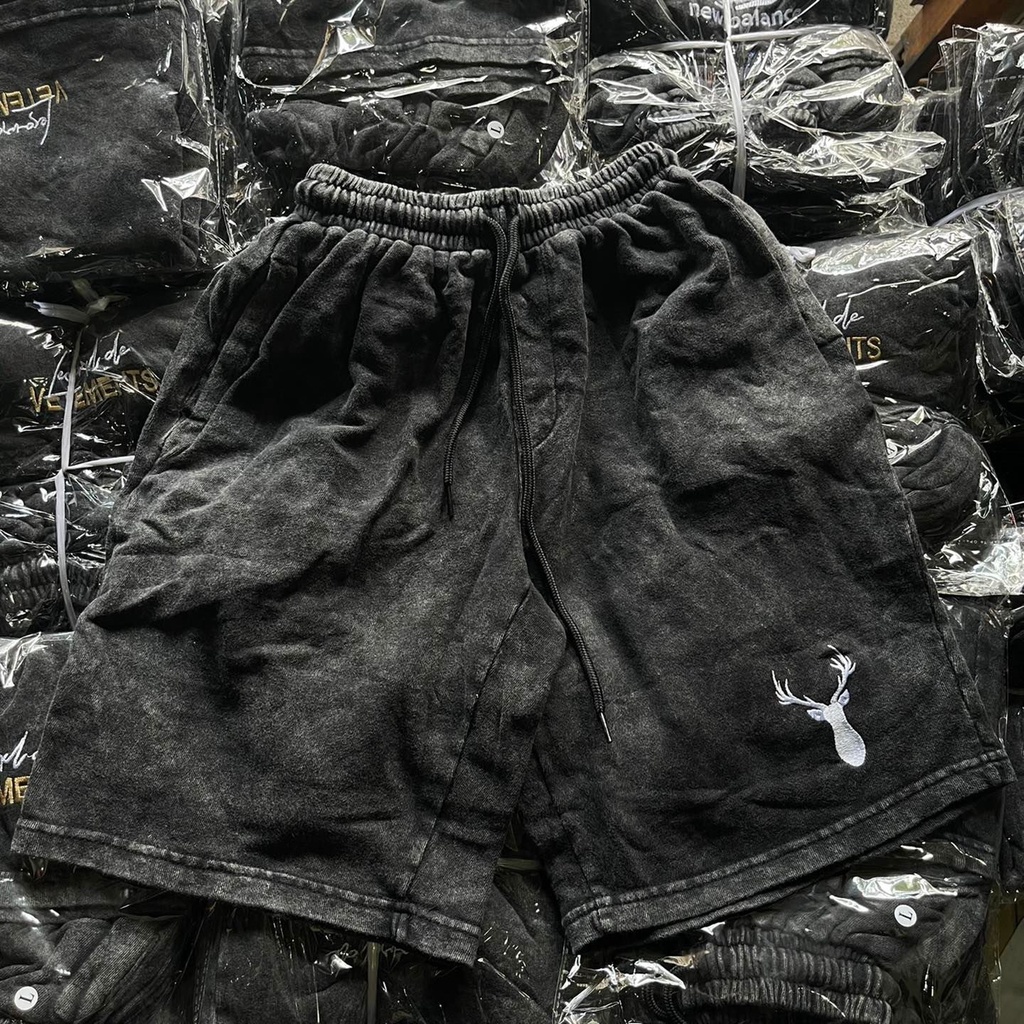 Quần Short WASH THÊU ADLV nam nữ-vải chân cua dày dặn-Unisex_2022