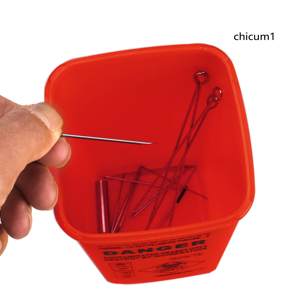 Hộp đựng kim chỉ hoặc các vật dụng nguy hiểm tạo hình thùng rác phân loại có 3 màu