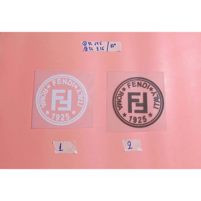 Sticker ủi,patch ủi,hình ủi logo Fen-di in nổi
