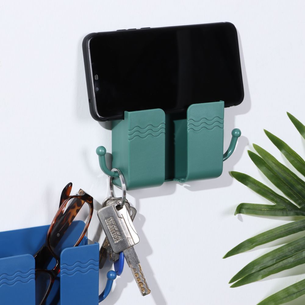 Hộp đựng điện thoại/điều khiển từ xa gắn tường móc treo hỗ trợ sạc pin tiện lợi
