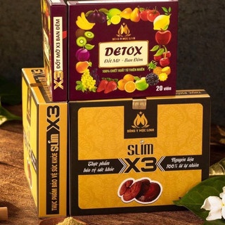 ( CHÍNH HÃNG) SLIM X3 ĐÔNG Y MỘC LINH GIẢM CÂN TẶNG KÈM DETOX BAN ĐÊM