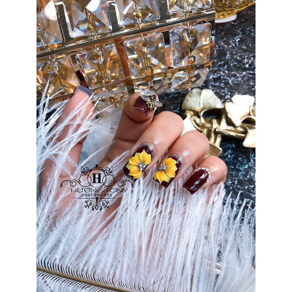 Hoa bột nail xả kho, hoa bột trang trí móng, đồ nail