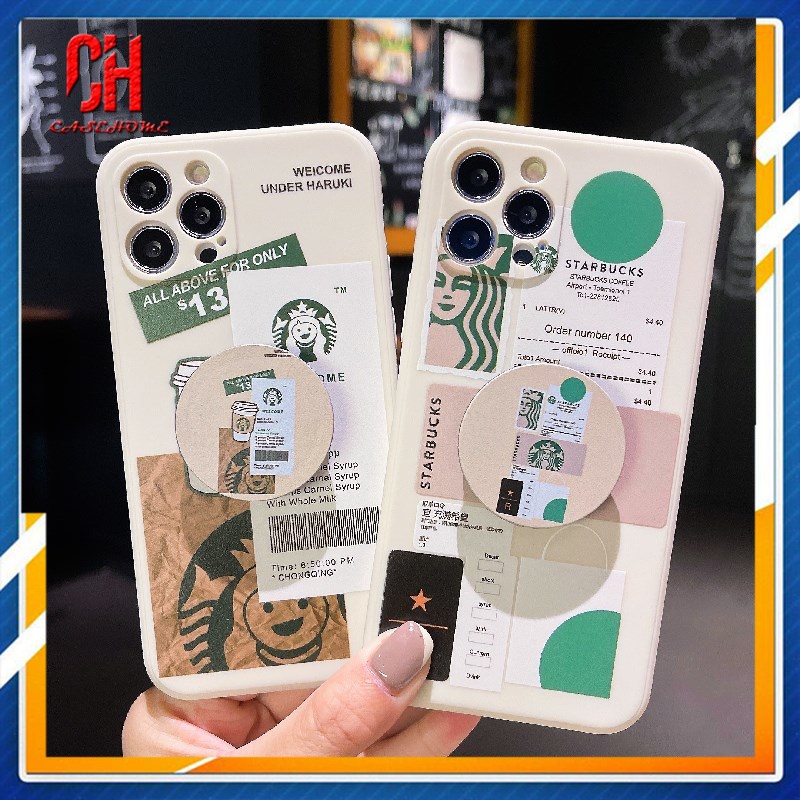 Ốp điện thoại TPU mềm có giá đỡ in hình Starbucks cho Xiaomi Redmi POCO C3 X3 NFC X3 PRO M3 9 9C NFC 9A 9T 9i 9AT 9 pro