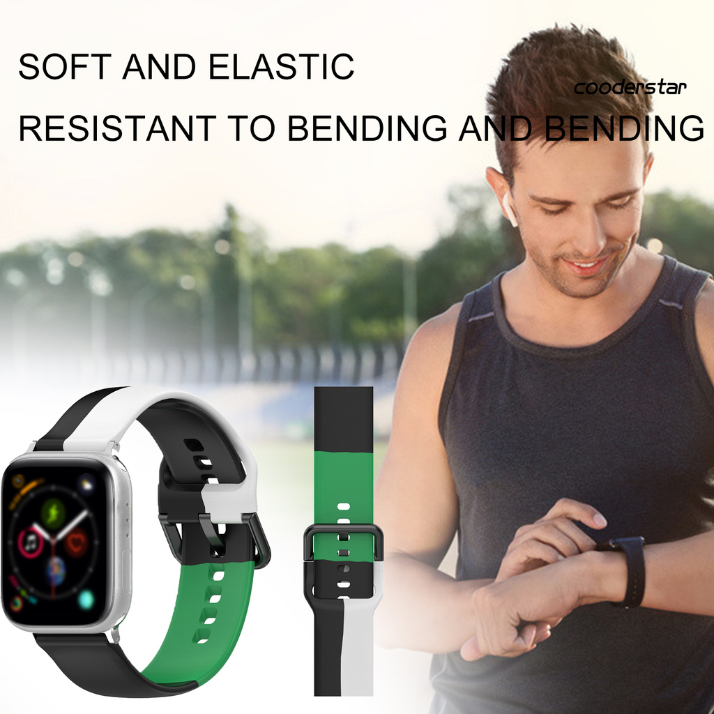 Dây Đeo Thay Thế Chất Liệu Silicon Thiết Kế Nhiều Màu Cho Apple Watch 1 / 2 / 3 / 4 / 5 / 6