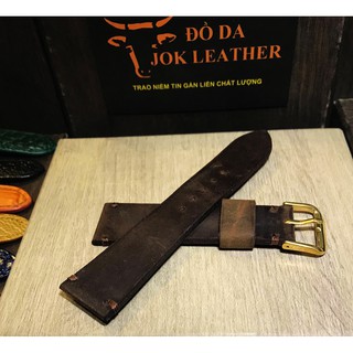 Dây đồng hồ da bò may tay
