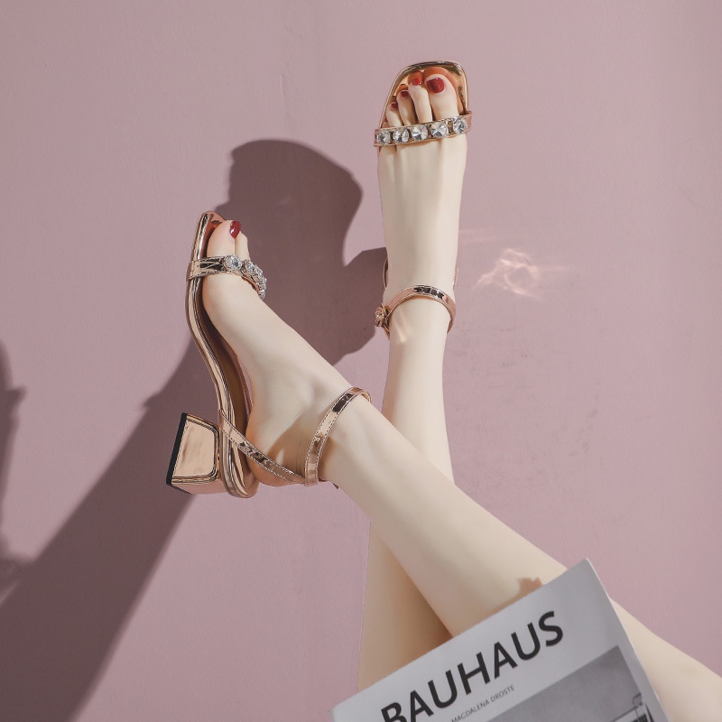 Giày Cao Gót Đính Đá Phong Cách Hàn Quốc Quyến Rũ Dành Cho Nữ