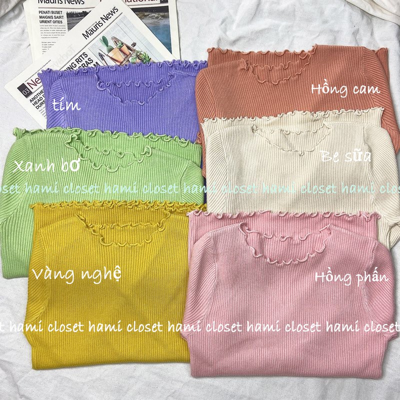 CÓ SẴN Áo len tăm ôm body cổ thuyền bo viền cổ len mềm giữ nhiệt tốt phong cách áo len thu đông Hàn quốc Mới nhất
