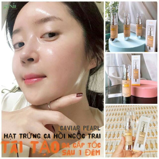 Tinh chất Trứng cá hồi Ngọc trai Genie Caviar Pearl Ampoule chai 30ml