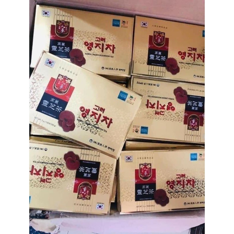 Trà Nấm Linh Chi Hàn Quốc, Hộp 100 Gói * 3g, Giúp Thanh Nhiệt Cơ Thể Và Tăng Cường Sức Khỏe
