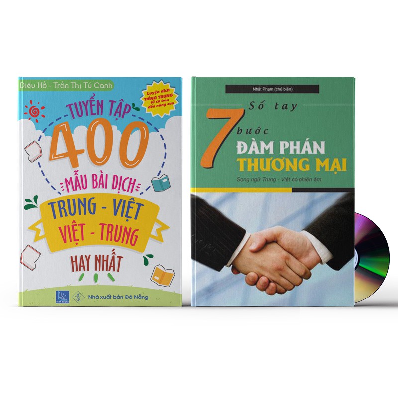 Sách - Combo: Tuyển tập 400 mẫu bài dịch Trung - Việt hay nhất + Sổ tay 7 Bước đàm phán thương mại + DVD quà