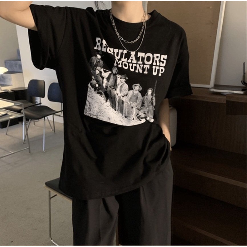 Áo Thun Regul Form Rộng PEONYB Nữ [FREESHIP]  Phông tay lỡ in hình loang vintage, 3158 retro cá tính Ulzzang