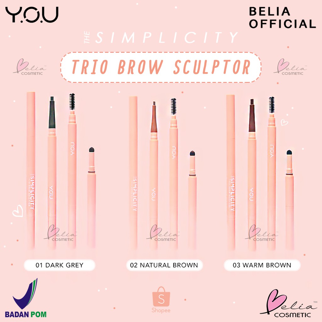 (hàng Mới Về) Bút Kẻ Lông Mày Đơn Giản 0.16 Gr + 0.45 Gr | Y.o.u | BigBuy360 - bigbuy360.vn