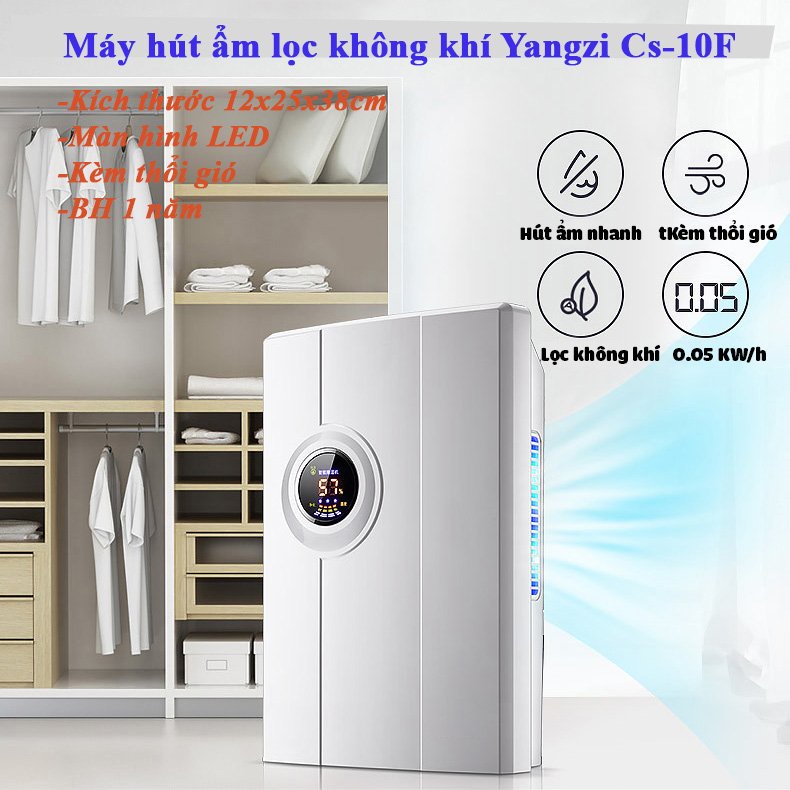 Máy Hút Ẩm Lọc Không Khí CS10F - Màn Hình LED Hiển Thị Độ Ẩm Nhiêt Độ - Loại Bỏ Độ Ẩm tối Đa 8000ml / ngày | BigBuy360 - bigbuy360.vn