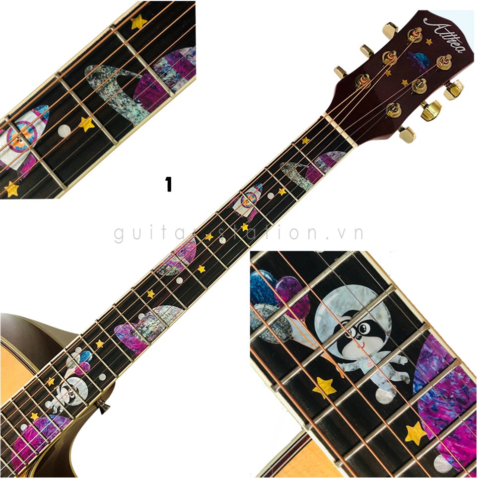 Miếng Dán Cần Đàn Guitar Giả Khảm Mẫu 2019 – Sticker Inlay Guitar