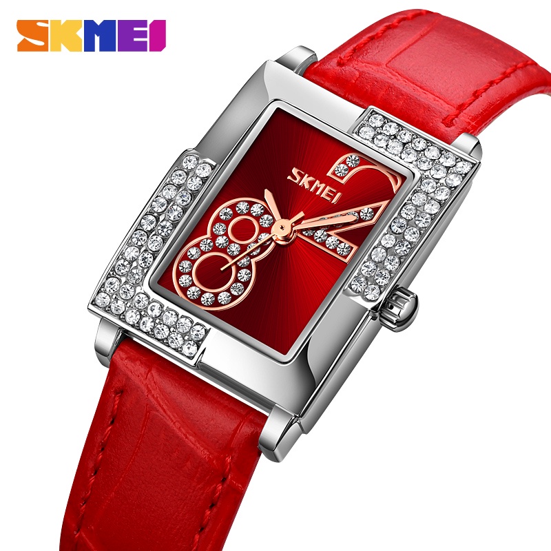 SKMEI 9289 Đồng hồ mới  Cho phụ nữ  Đơn giản chỉ huy băng da trong da cục bộ xem phim