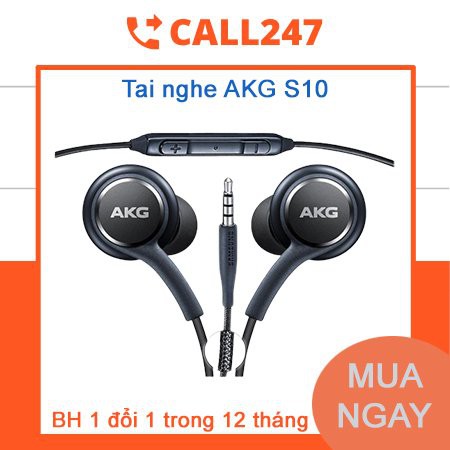 [ BH 1 Đổi 1 ] Tai nghe Samsung S10 AKG Kèm 2 Bộ Núm Thay Thế