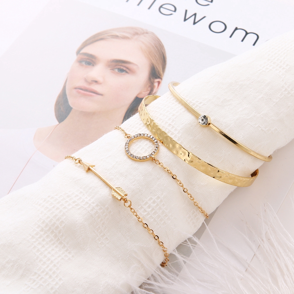 Set 4 Vòng Tay Kim Loại Phong Cách Bô-Hem Cho Nữ | BigBuy360 - bigbuy360.vn