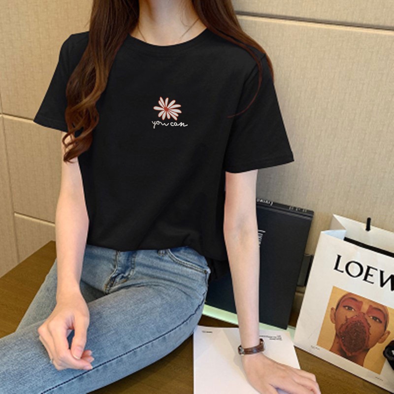 Korean version of loose fashion print trend short-sleeved T-shirt woman