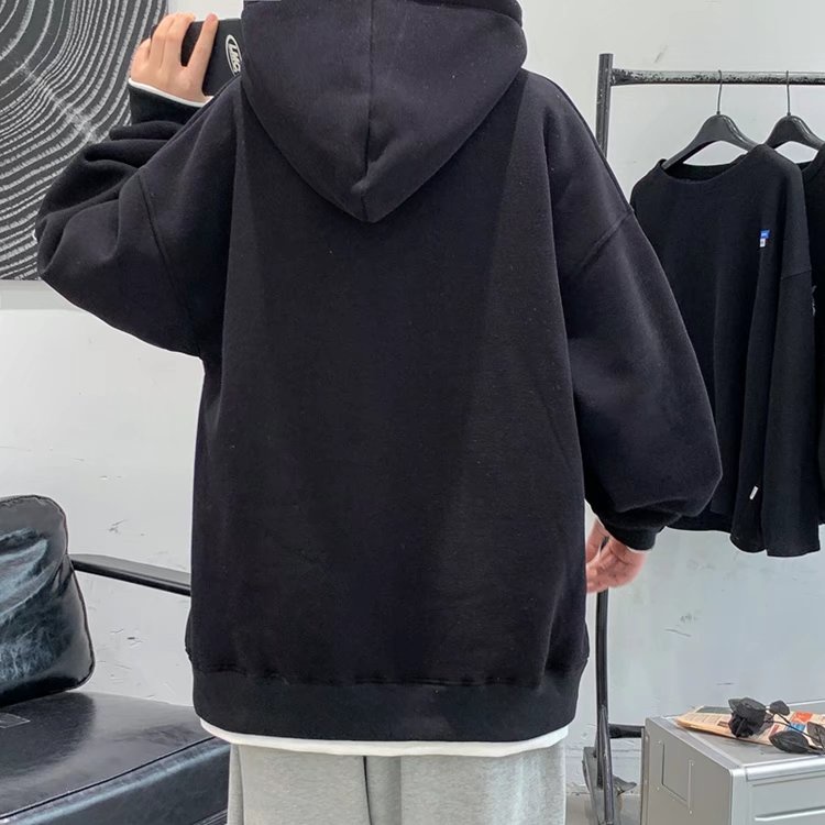 Áo Hoodie Tay Dài Dáng Rộng In Chữ Thời Trang Hàn Quốc Trẻ Trung Cho Nam