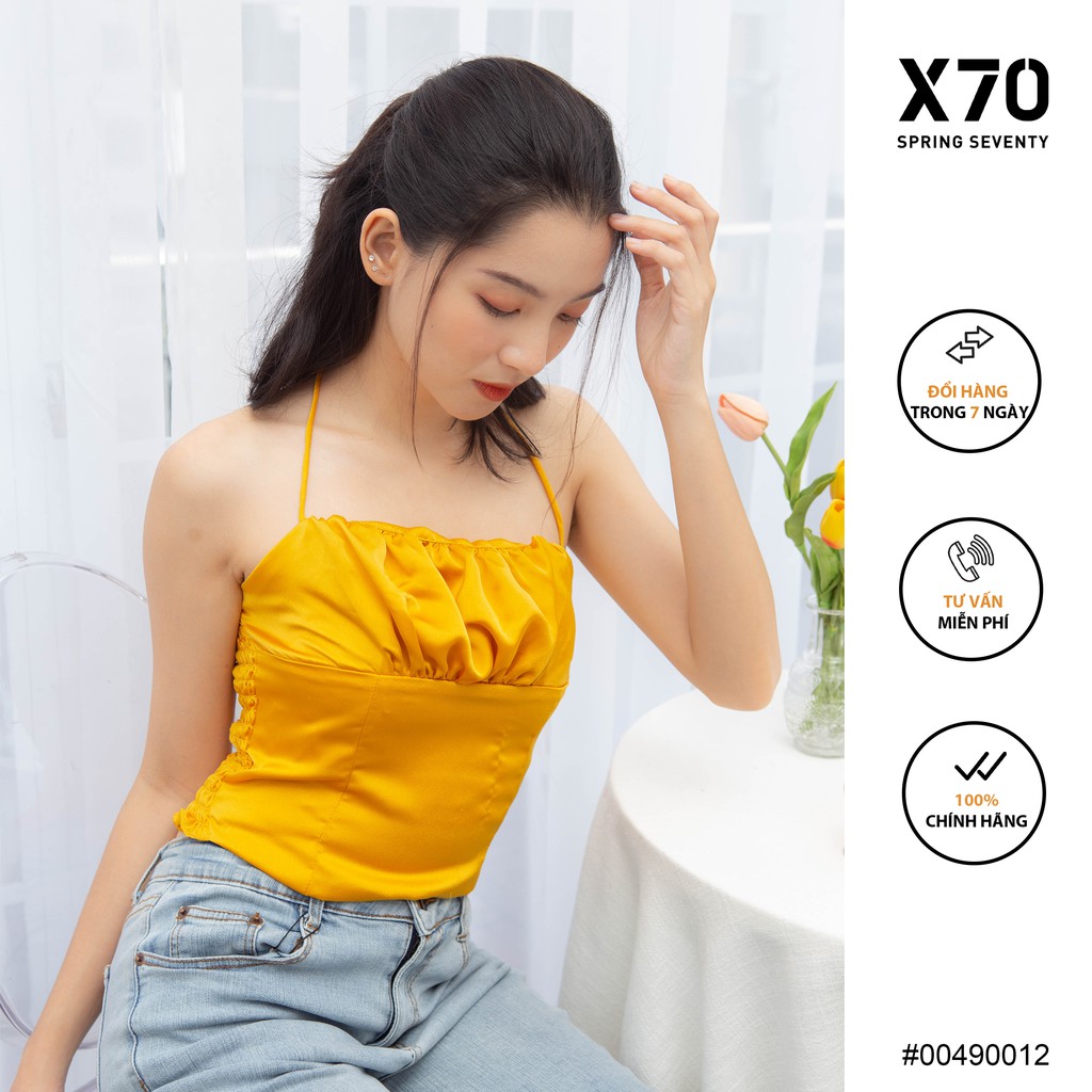 Áo Croptop Hai Dây Thiết Kế Xếp Li Thời Trang X70 - 00490012 | BigBuy360 - bigbuy360.vn