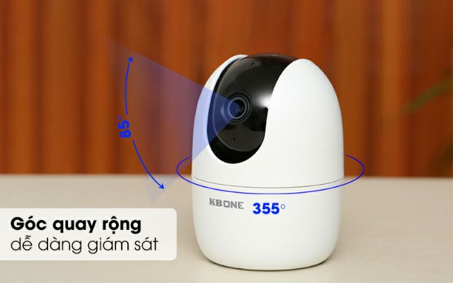 Camera wifi quan sát từ xa, quan sát ban đêm, xoay 360 KBone H21PW