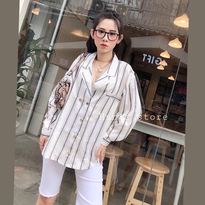 ÁO SƠMI VEST KẺ NHŨ( ẢNH THẬT)