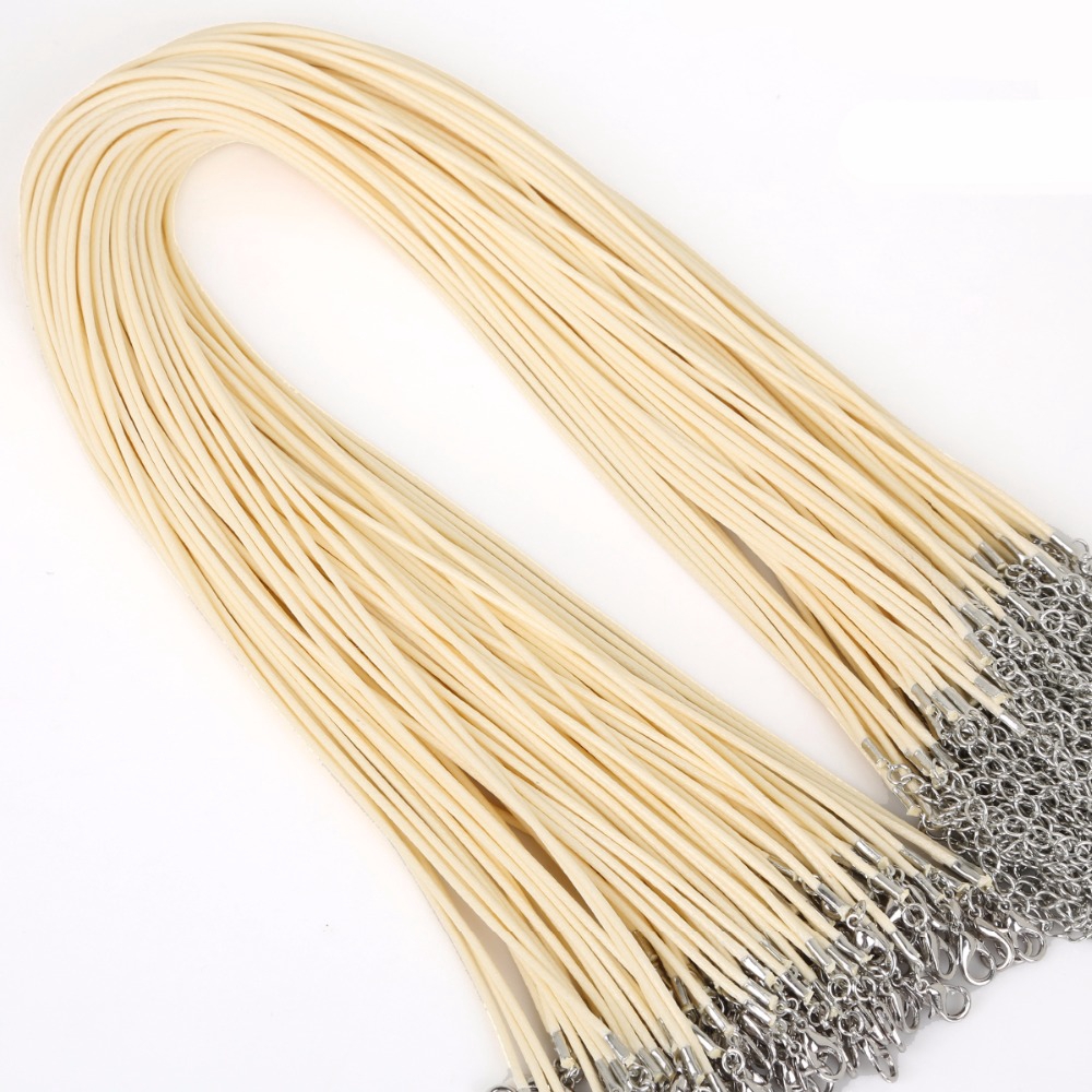 Dây chuyền da thật 1.5mm 2mm khóa càng cua có thể điều chỉnh