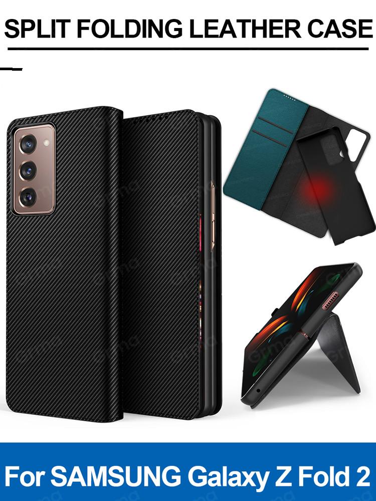 Sang Trọng Bao Da Điện Thoại Nắp Gập Phối Sợi Carbon Cho Samsung Galaxy Z Fold2 Fold 2 Folder 2 5g Ốp | BigBuy360 - bigbuy360.vn