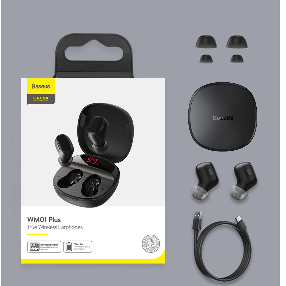 Tai nghe Bluetooth Baseus mini WM01 TWS Chống Ồn Bluetooth 5.0, chống nước IP5