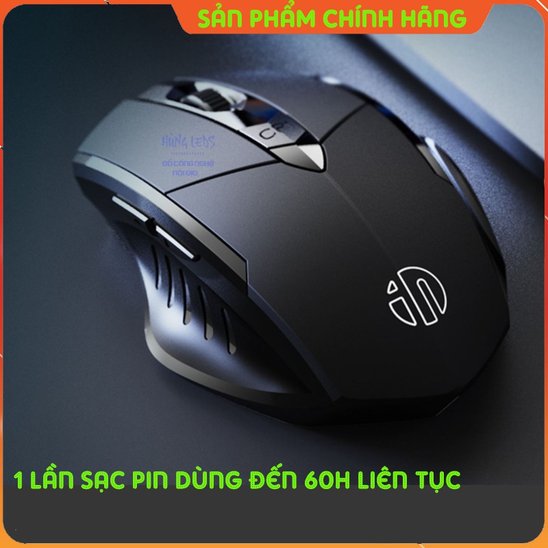 Chuột không dây pin sạc inphic PM6 - Chuột gaming không dây bluetooth cao cấp bấm siêu êm không cần thay pin