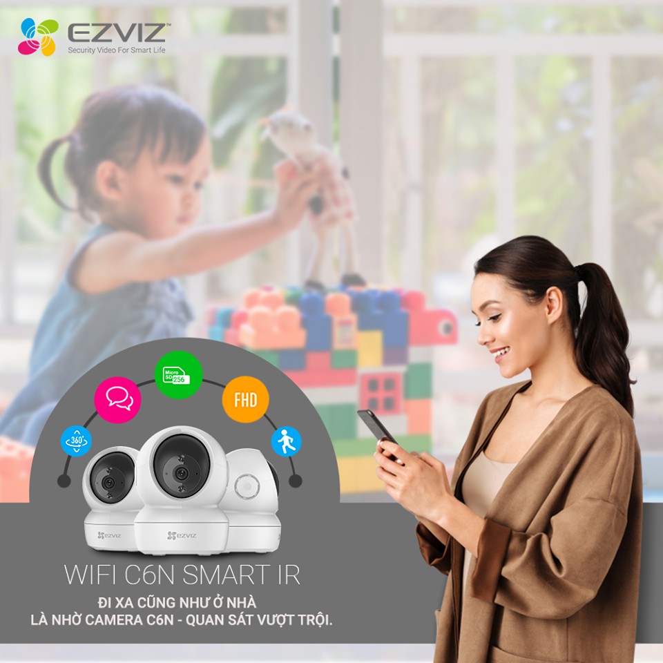 Camera WiFi Ezviz C6N 1080P / 4MP 2K Siêu Net - Xoay 360 độ Chính Hãng | BigBuy360 - bigbuy360.vn