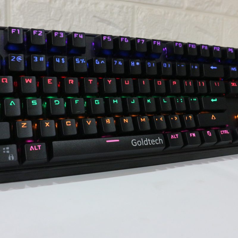 BÀN PHÍM CƠ GOLDTECH K25 LED RAINBOW BLUE SWITCH CÓ KÊ TAY | BigBuy360 - bigbuy360.vn